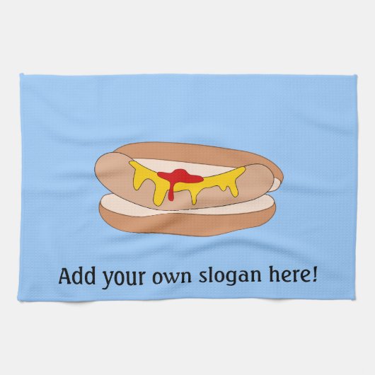 Anpassen dieser Hot Dog-Grafik Küchentuch (Horizontal)