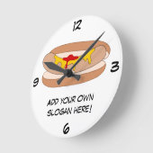 Anpassen dieser Hot Dog-Grafik Runde Wanduhr (Winkel)