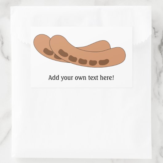 Anpassen dieser Würstchen-Grafik Rechteckiger Aufkleber (Tasche)