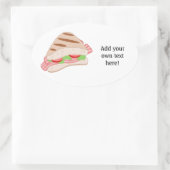 Anpassen dieses BLT-Sandwich-Graphics Ovaler Aufkleber (Tasche)