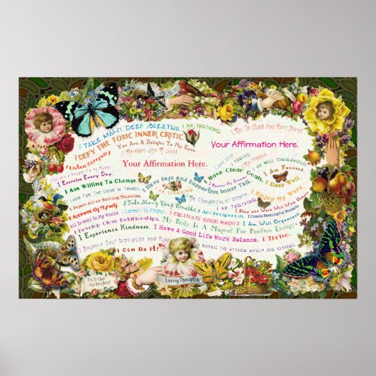 Anpassen eines antiken Affirmationplakats Poster (Vorne)