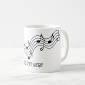 Anpassen einfacher Schwarz-weißer Musiknote Kaffeetasse (VorderseiteRechts)