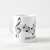 Anpassen einfacher Schwarz-weißer Musiknote Kaffeetasse (Vorderseite Links)