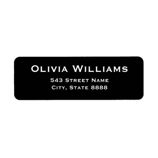 Anpassen einfacher weißer Text in elegantem Schwar (Vorne)