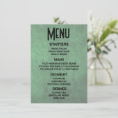 Anpassen - Erstellen Sie Ihre eigene grüne Grunge Menükarte (Stehend Vorderseite)