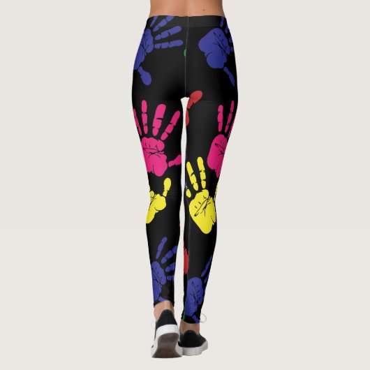 Anpassen farbiger Handprints Leggings (Rückseite)