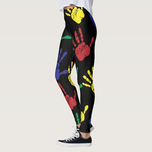 Anpassen farbiger Handprints Leggings (Links)