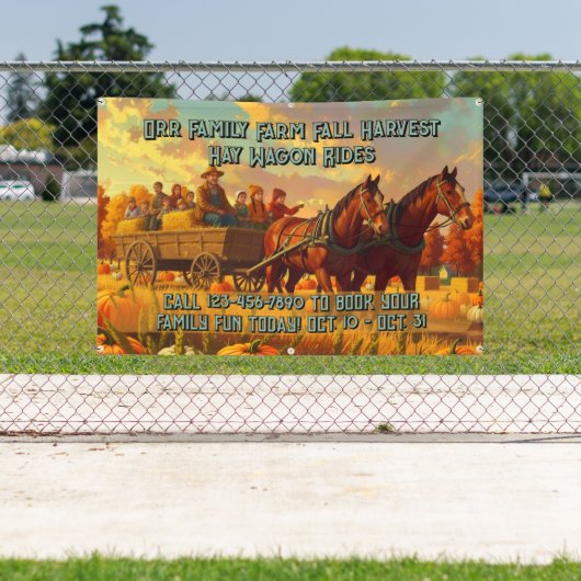 Anpassen Farm Herbsternte Pferdewagenfahrt Banner (InSitu)