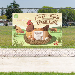 Anpassen Für Verkauf Frische Bio-Eier Von Der Farm Banner