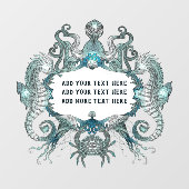 Anpassen generischer Seepferd Krabben-Oktopus-Naut Fensteraufkleber (Blatt)