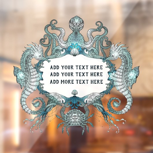 Anpassen generischer Seepferd Krabben-Oktopus-Naut Fensteraufkleber (Blatt 2)