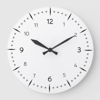 ANPASSEN - Gepunktetes Zifferblatt  Große Wanduhr