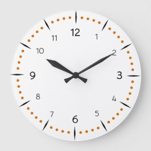 ANPASSEN - Gepunktetes Zifferblatt Große Wanduhr