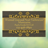 Anpassen Gewollt zugelassener Nageltechniker/Manic Fensteraufkleber (Blatt 3)