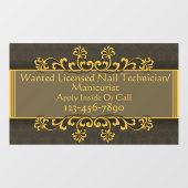 Anpassen Gewollt zugelassener Nageltechniker/Manic Fensteraufkleber (Blatt)