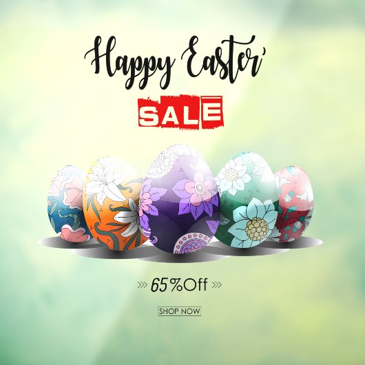 Anpassen glücklicher Osterkeller dekorierte Ostere Fensteraufkleber (Blatt 3)