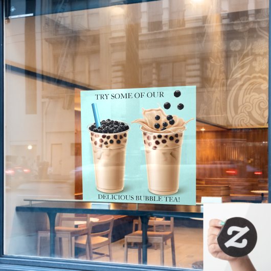 Anpassen großer Boba Bubble Tea Donut Shop Fensteraufkleber (Café-Fenster)
