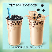 Anpassen großer Boba Bubble Tea Donut Shop Fensteraufkleber (Blatt 3)