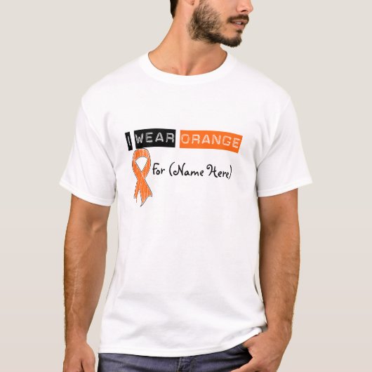 Anpassen Ich trage Orange Ribbon Leukämie T-Shirt (Vorderseite)