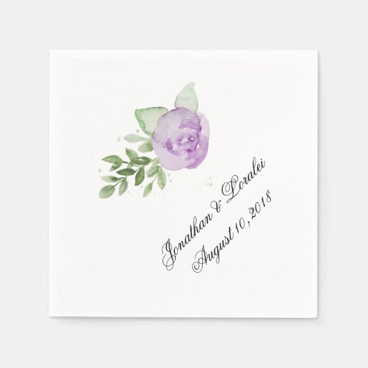 Anpassen Ihrer Hochzeit Napkins Lavendel Rose Serviette (Vorderseite)