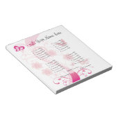 Anpassen Ihres Bunco-Blatts/Ihrer Bunco-Karte Notizblock (angewinkelt)