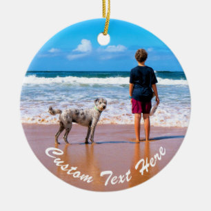 Anpassen Ihres Fotos Weihnachtsschmuck mit Text