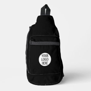 Anpassen Ihres Schwarz-weißen Firmenlogos Crossbody Bag