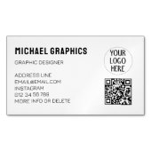 Anpassen Ihres Schwarz-weißen Firmenlogos QR-Code Magnetische Visitenkarte (Vorderseite)