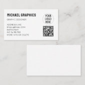 Anpassen Ihres Schwarz-weißen Firmenlogos QR-Code Visitenkarte (Vorne/Hinten)