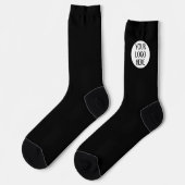 Anpassen Ihres Schwarz-weißen Firmenlogos Socken (Linkes Detail)