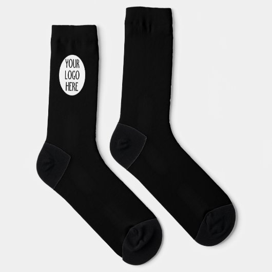 Anpassen Ihres Schwarz-weißen Firmenlogos Socken (Rechts)