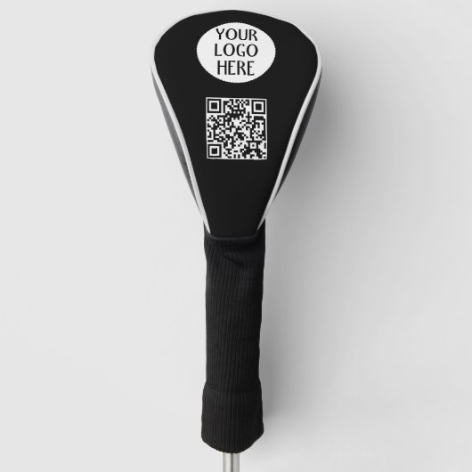 Anpassen Ihres Schwarz-weißen QR-Firmenlogos Golf Headcover (Vorderseite)