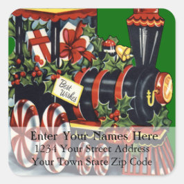 Anpassen Ihres Weihnachtsadressen-Etiketts Quadratischer Aufkleber