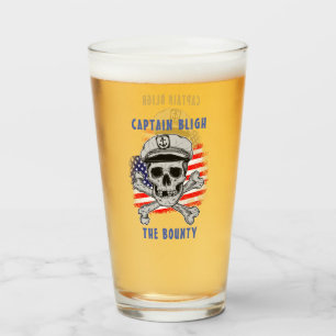 Anpassen, Kapitän, Totenkopf & Knochen, US-Flagge, Glas