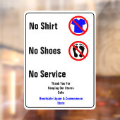 Anpassen Kein Shirt Keine Schuhe Kein Servicegesch Fensteraufkleber (Blatt 2)