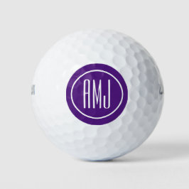 Anpassen lila und weißer Monogramm Golfball