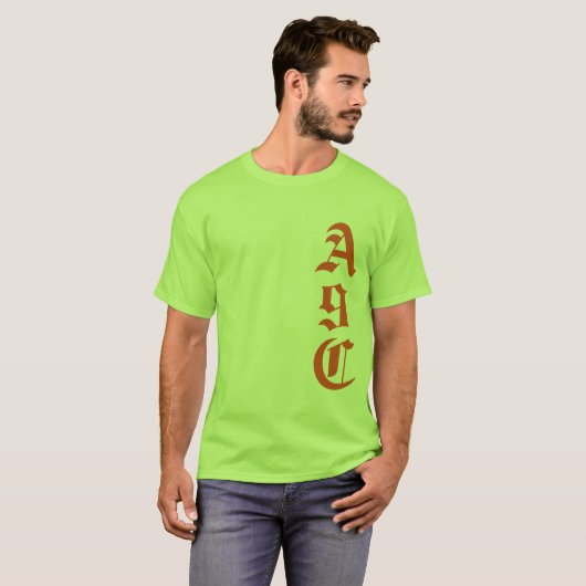 Anpassen mit 3 Buchstaben Monogram-Pastellen T-Shirt (Vorne ganz)