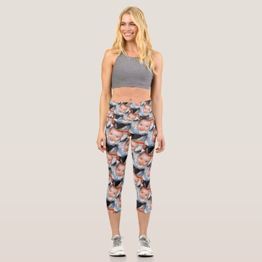 Anpassen mit dem benutzerdefinierten Foto Capri Leggings (Vorderseite)