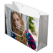 Anpassen mit Ihrem Foto Große Geschenktüte (Vorderseite Schrägansicht)