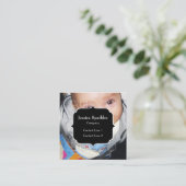 Anpassen mit Ihrem Foto und Monogramm Quadratische Visitenkarte (Stehend Vorderseite)