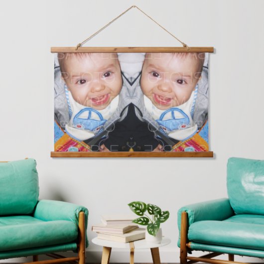 Anpassen mit Ihrer horizontalen Foto-Kunst Wandteppich Mit Holzrahmen (Wohnzimmer)