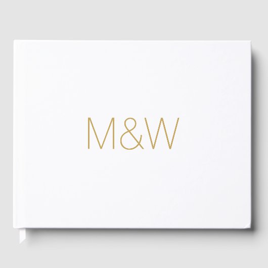 Anpassen mit Initials-Monogramm des Paares Gästebuch (Vorderseite)