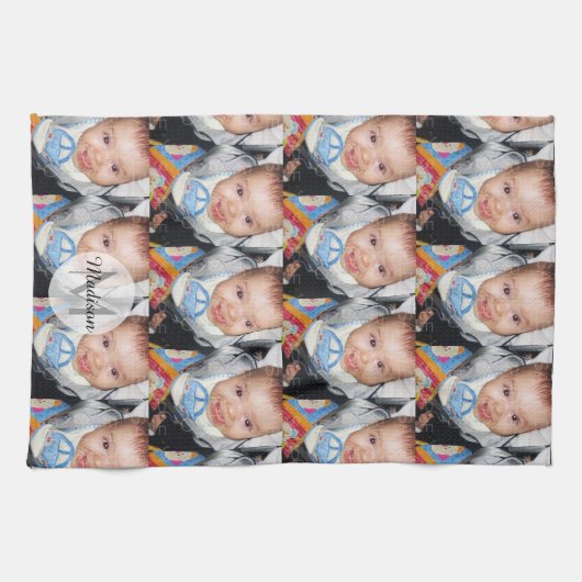 Anpassen mit Monogram-Foto Geschirrtuch (Horizontal)