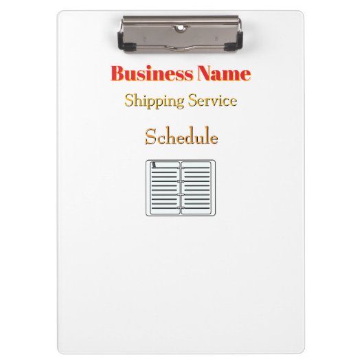 Anpassen mit Name Shipping Service White Klemmbrett (Vorderseite)