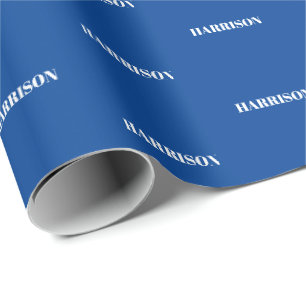 Anpassen mit Name, Text, Geburtstagsgeschenk blau Geschenkpapier