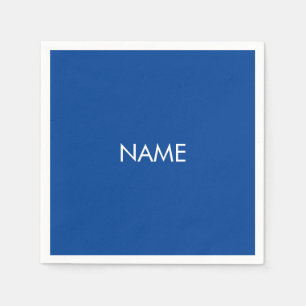 Anpassen mit Namen, minimalistisch blau Serviette