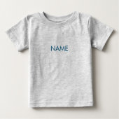 Anpassen mit Namen, minimalistischen blauen Buchst Baby T-shirt (Vorderseite)
