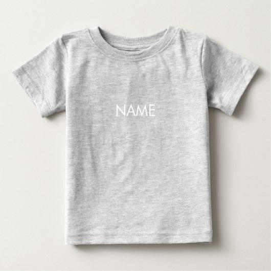 Anpassen mit Namen, minimalistischen weißen Buchst Baby T-shirt (Vorderseite)