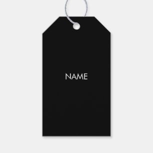 Anpassen mit Namen, Text minimalistisch Schwarz-we Geschenkanhänger