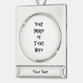 Anpassen mit personalisierten Bildern und Texten Banner-Ornament Silber (Links)